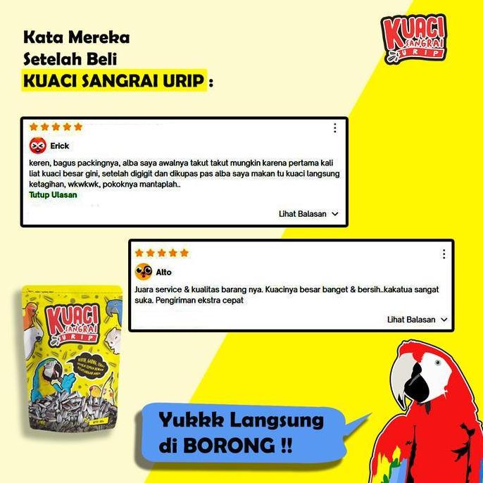 Fugl- Kuaci Sangrai Super Jumbo Untuk Burung Kakatua Macaw Afgrey Amazon