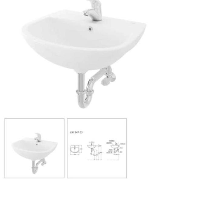 Wastafel Toto LW247 Body Putih - Hanya Bagian wastafel unit