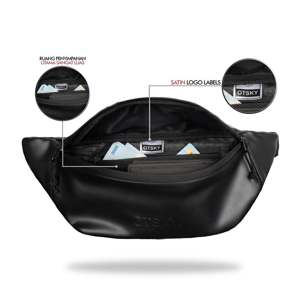 CUCI GUDANG Otsky Tas Waistbag Tas selempang IMT Semi Kulit