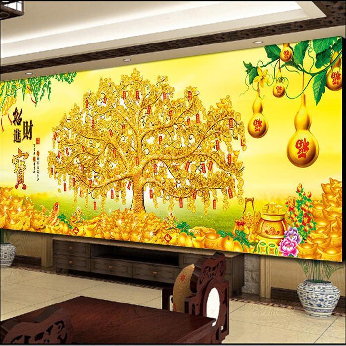 DIY Diamond Painting Full Pohon Uang Rezeki Buah Rezeki holo 18070 cm D548XB / D548SB / D548B / D548