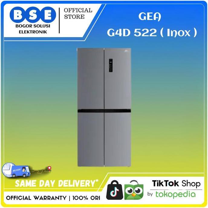 Kulkas 4 Pintu 522 liter GEA G4D 522 Inox Stainless Kulkas GEA 4 Pintu
