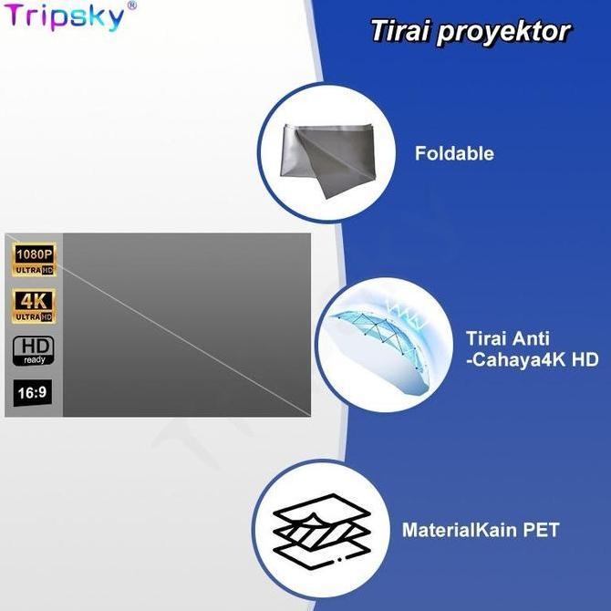 Peganz_daydo - Tripsky Proyektor Layar Tancap, Led Projector Proyektor Mini Untuk Mengajar Nonton Fi