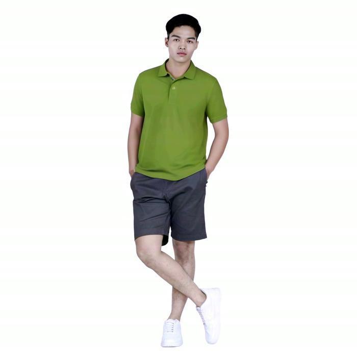 Bisa Cod - Kaos Polo Shirt Kerah Polos Warna Hijau Lumut / Atasan Pria Kaus Polo Lengan Pendek