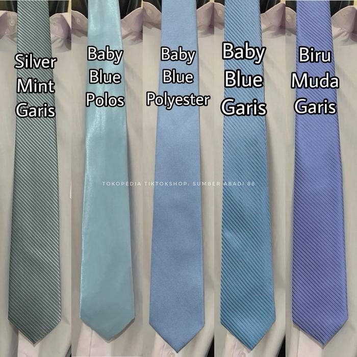 Bisa Cod - Dasi Pria Ikat Manual Warna Biru Muda Baby Terang Elektrik Royal Blue Toska Dongker Navy 