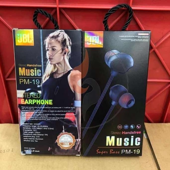 new headset earphone jbl pm-19 extrabass handset handsfree hf jbl pm-19 extrabass music