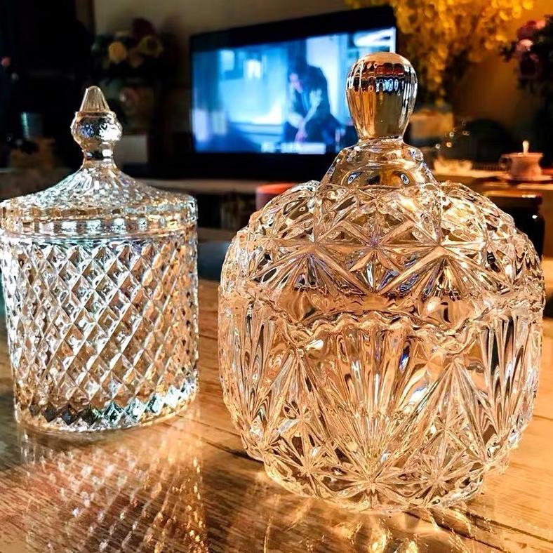 Disc Toples Kaca Kristal Set Mewah Kristal Besar  Toples Kaca Jumbo Mewah Kristal Besar