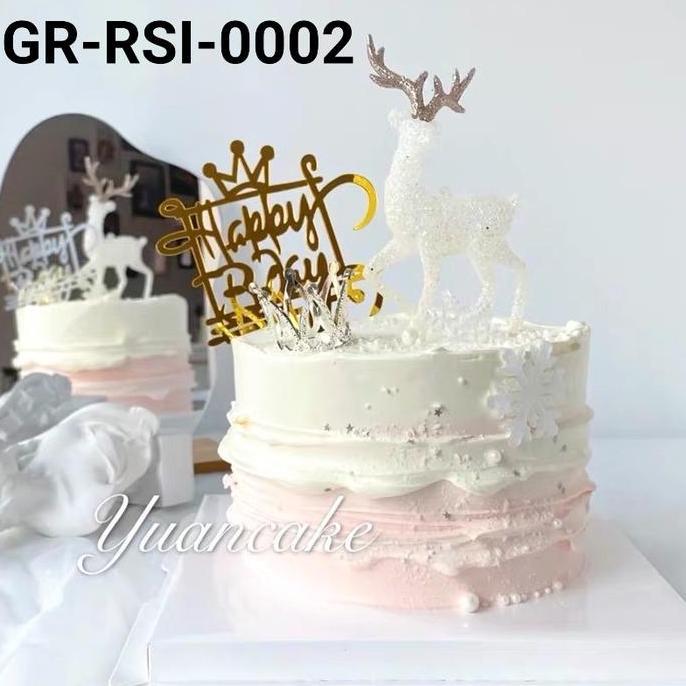 GR-RSI-0002 Cake topper hiasan kue figurine binatang deer rusa