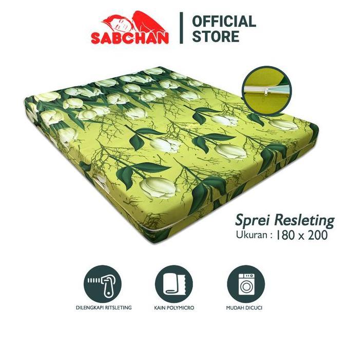 Sabchan - Sarung Kasur Resleting Cover Matras Busa 180x200 cm