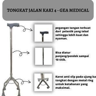 TONGKAT GEA FS932 MEDICAL KAKI 4  ALAT BANTU JALAN MANUAL LANSIA