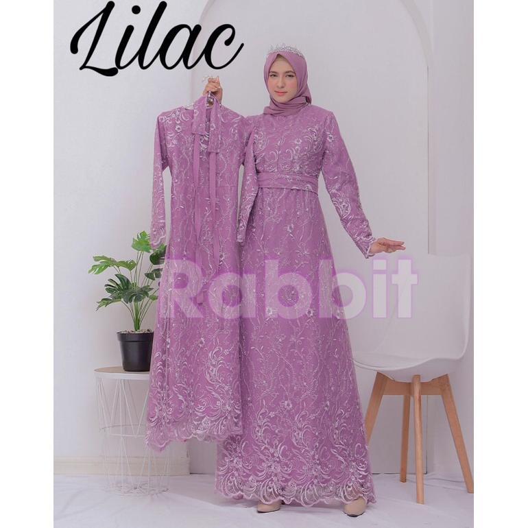 Gamis sarah tile brukat couple mom and kids / gaun dress fashion muslim lebaran kondangan bridesmaid