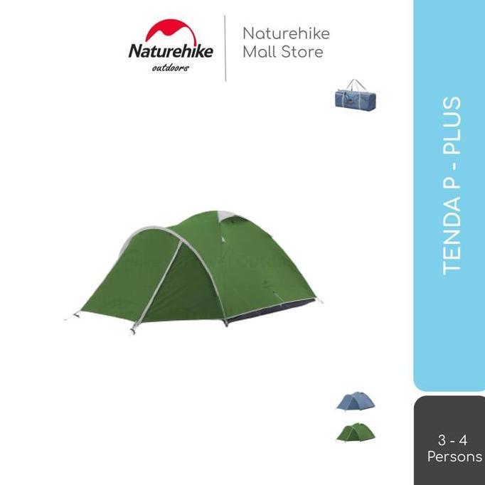 Terlaris Tenda P-Plus Dome Camping 4 Orang Double Layer Naturehike Nh21Zp015