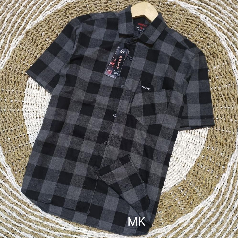 CALISTASPACE KEMEJA PRIA JUMBO LENGAN PENDEK DEWASA KEMEJA PRIA KOTAK M-XXXL PREMIUM