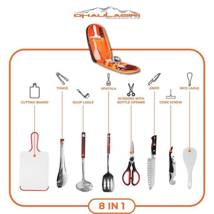 Utensil Set Dhaulagiri 8 In 1 Talenan Sendok Cam