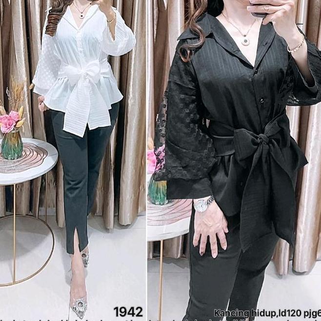 Kemeja Wanita Tangan Kemeja Wanita Tangan Brukat Import L-Xxl Bhn Katun