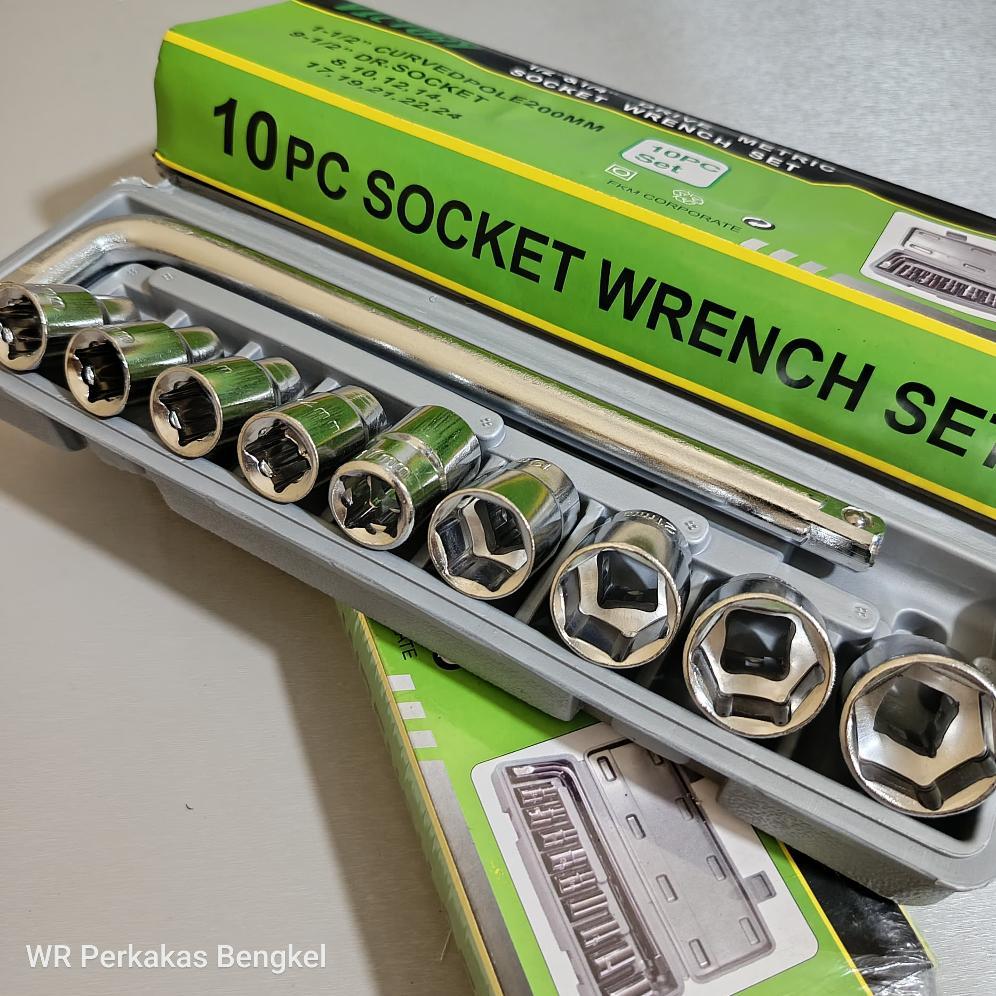 READY Kunci Sok Set 10 Pcs 8-24Mm VICTORY Tersedia Juga Kunci Sok Shock Set 10Pcs 8 Sampai 24 Tekiro