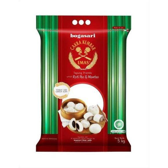 TEPUNG CAKRA KEMBAR EMAS ROTI PAO 5 KG - BOGASARI ROTI PAO MANTAO