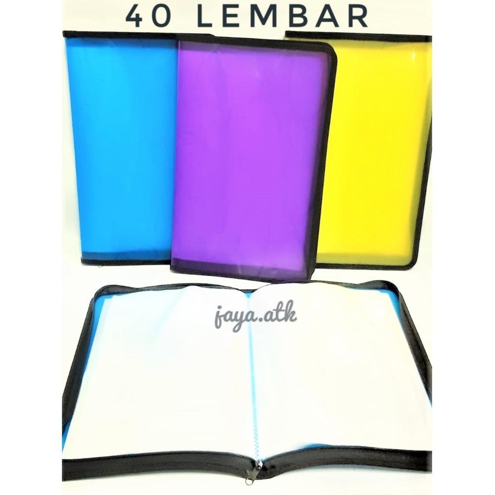 MAP PLASTIK CLEAR HOLDER F4 SLETING ISI 40 POKET LEMBAR FOLIO MAP DOKUMEN PLASTIK DOCUMENT KEEPER