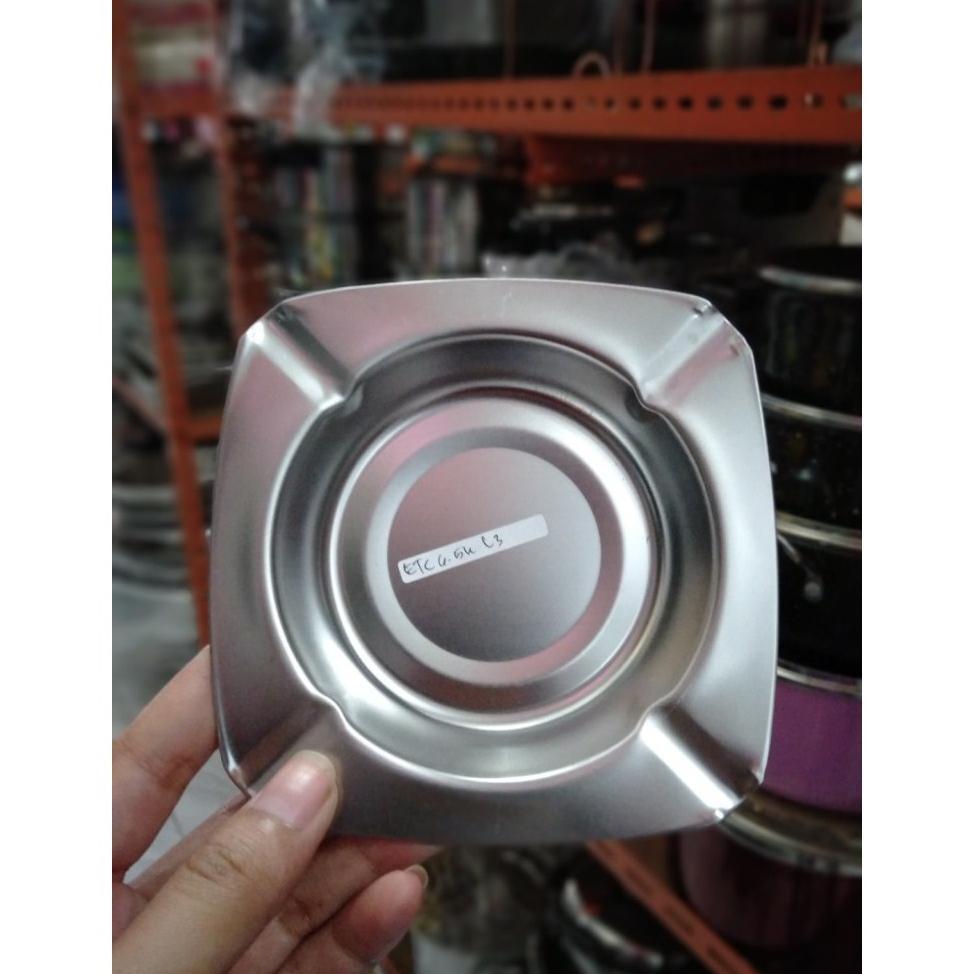 Asbak Cerutu Stainless Steel Model Kotak 4 Jepitan Cerutu