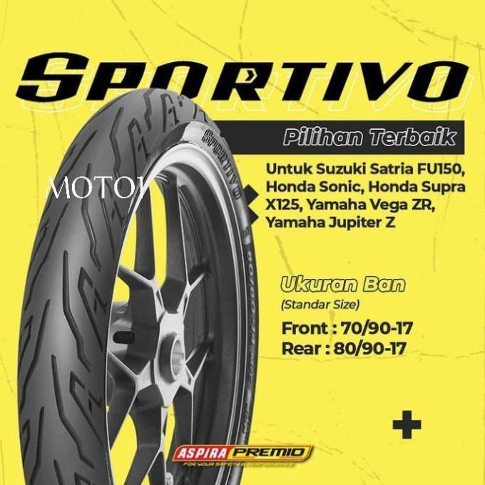 BAN ASPIRA PREMIO 80/90-17 SPORTIVO/FREE PENTIL TUBLES