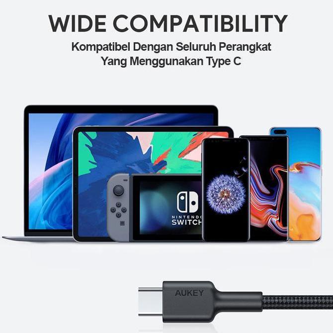 AUKEY Kabel Charger ( 4pcs ) USB-C To USB-C Braided Nylon 3A CB-CD37