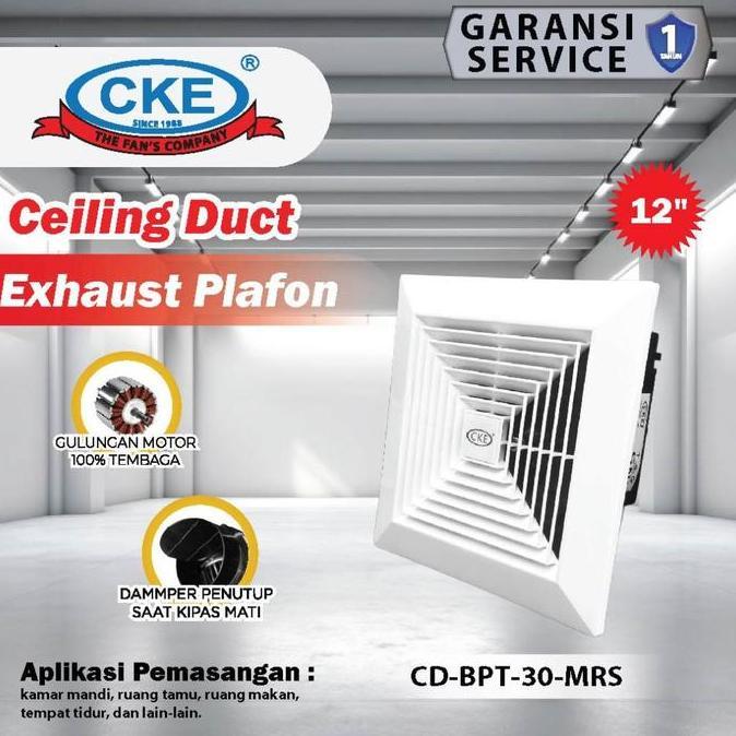 CKE Exhaust Fan Plafon 12 Inch Kipas Angin Dak / Hexos Plafon Ceiling