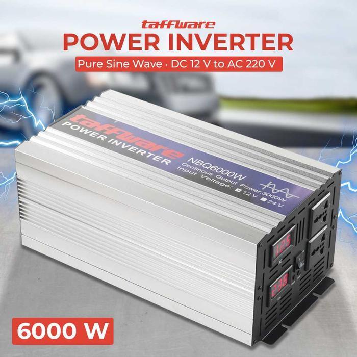 Car Power Inverter With Pure Sine Wave DC 12V to AC 220V 6000W - 12V Digital Aki Battery Alat Elektr