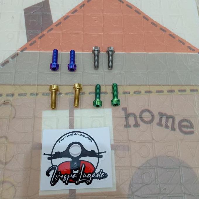 Baut Titanium Baut Titanium Warna Blue Blue Warna BLUE Behel Vespa Matic