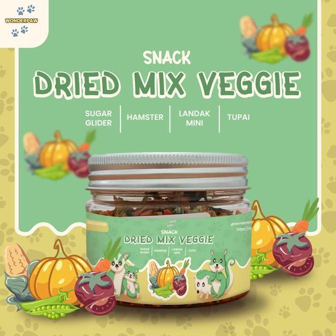 SNACK MURAH SNACK BUAH SAYUR SUGAR GLIDER, HAMSTER, TUPAI, LANDAK MINI - SNACK KERING FREEZE DRIED /