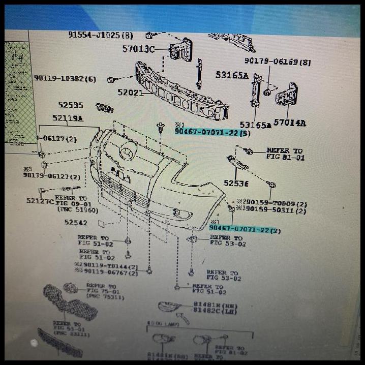GRATIS ONGKIR KLIP-KANCING BEMPER DEPAN YARIS-VIOS-LIMO GEN 2 ORI !