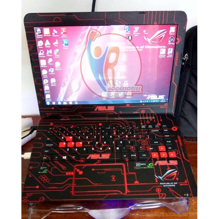 Promo 2Pcs Original Garskin Laptop Full Body Asus A456 Series Motif Circuid Rog Garskin Case Stiker 