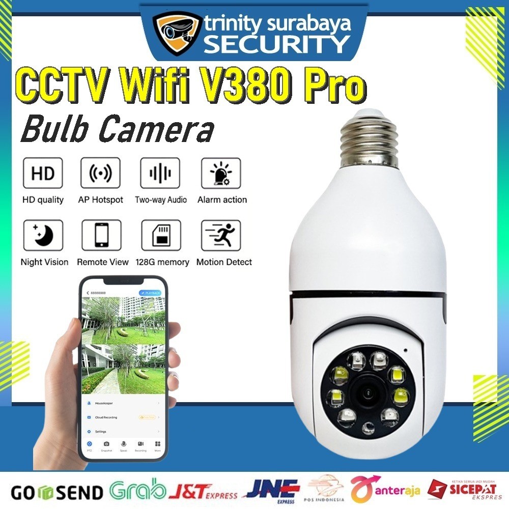 Cctv Bohlam Wifi V380 Pro Bulb Camera / Lampu / Bohlam