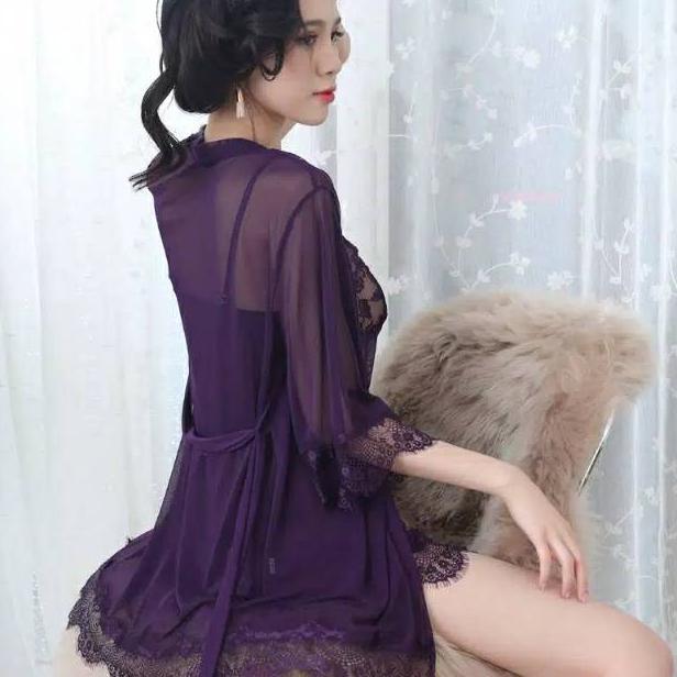 best sale {9001} set lingerie dengan kimono bahan sutra