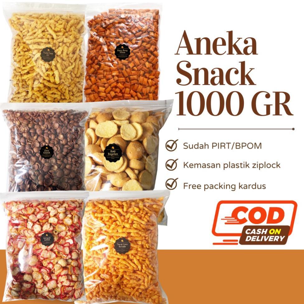Aneka Snack 1000 Gram / Grosir Kiloan / Cemilan Camilan Bal Grosiran Aneka Snack Murah Surabaya