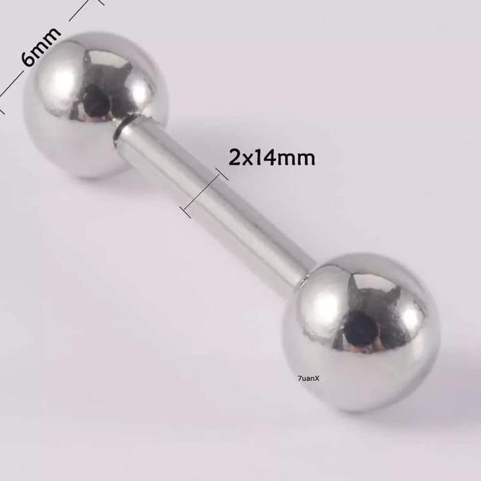 Anting Piercing 1piece Internal Lidah Nipple Stainless Steel