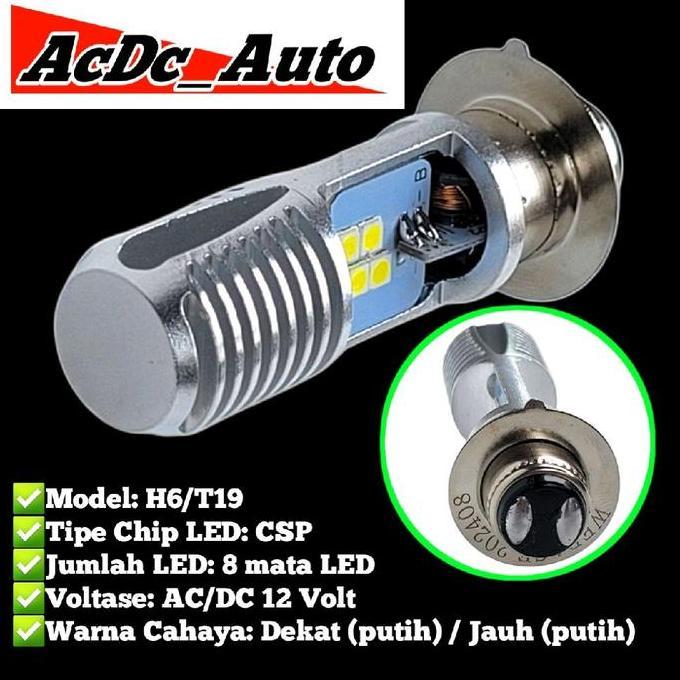 Promo Lampu Depan Motor Honda Supra X 125LED Putih Ac/Dc 12Volt Pengganti Dop/Bohlam Standart WrT19 