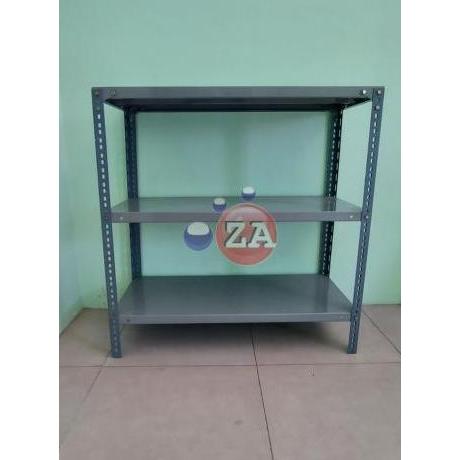 Rak Besi Siku 3 Ambalan Susun Plat Minimalis Serbaguna 100 X 40 X 150 Baru