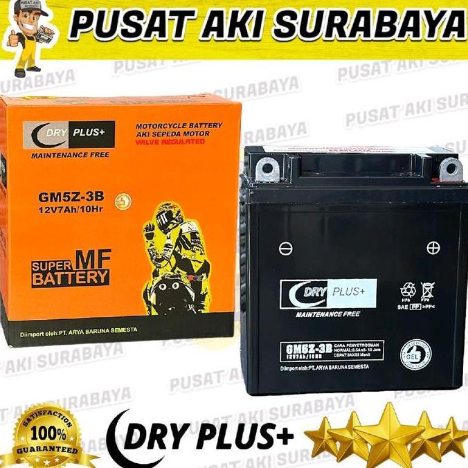 Promo ACCU KERING DRYPLUS GM5Z 7 AMPER AKI KERING MOTOR MIO SPORTY MEGAPRO GRAND LEGENDA SHOGUN 110 