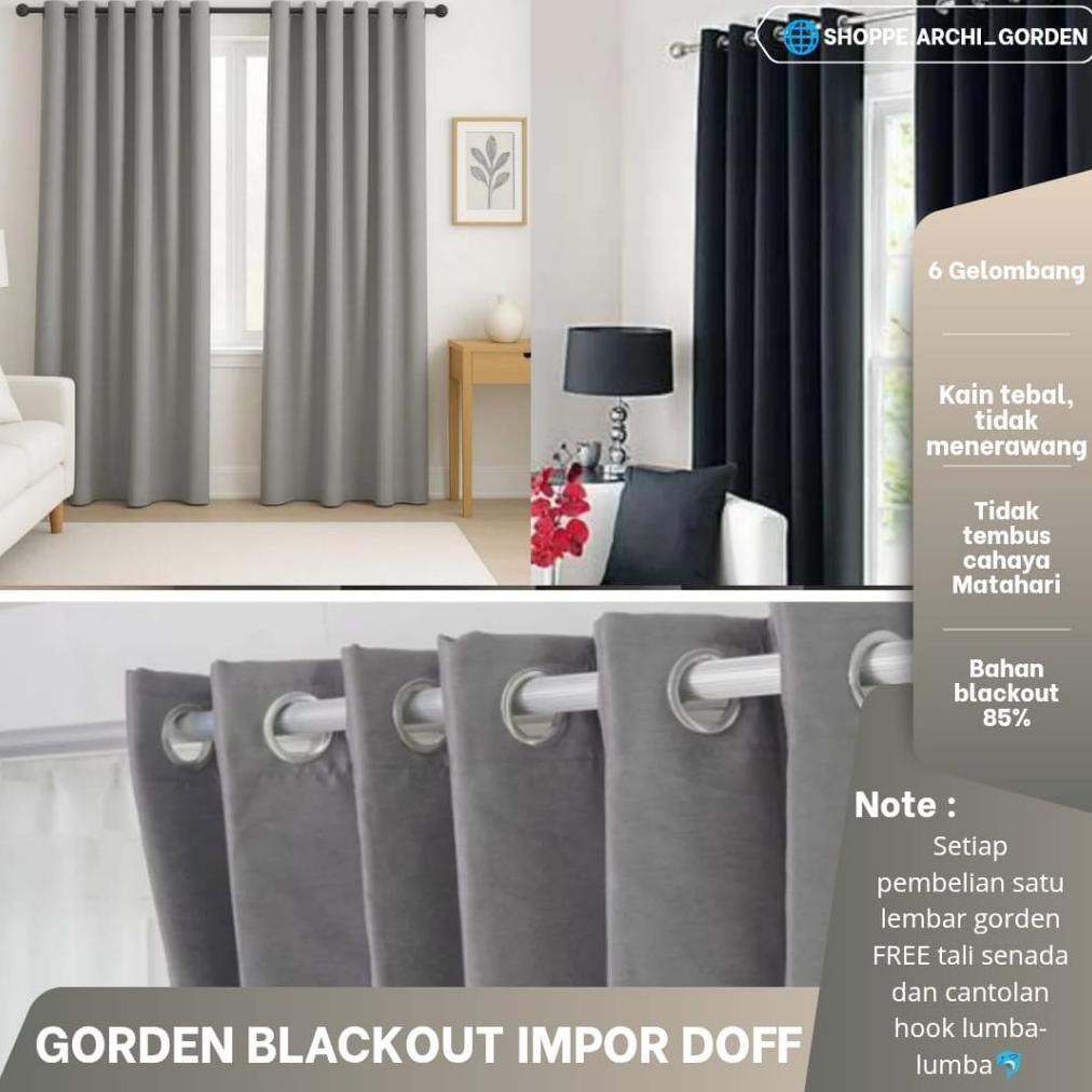 GORDEN BLACKOUT IMPOR PREMIUM BERKUALITAS TEBAL / GORDEN BLACKOUT POLOS  / GORDEN BLACKOUT PREMIUM