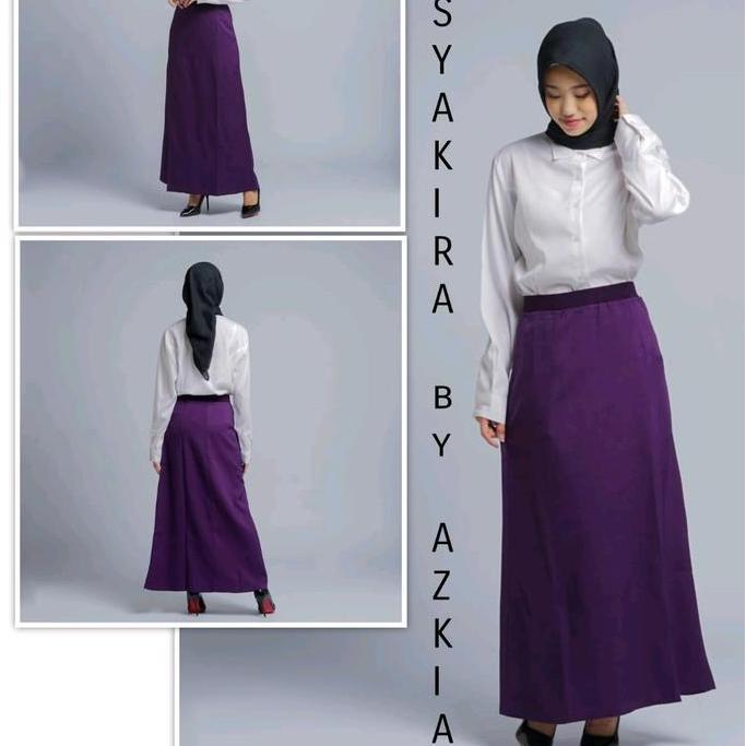 Rok kerja casual trendy wanita A line panjang terbaru modern kekinian pinggang full karet elastis po