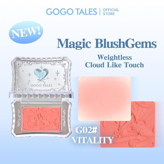 [BARU]GOGO TALES Magic BlushGems Crystal Velvet Matte Blush On Powder Pigmented Natural Look Ringan 