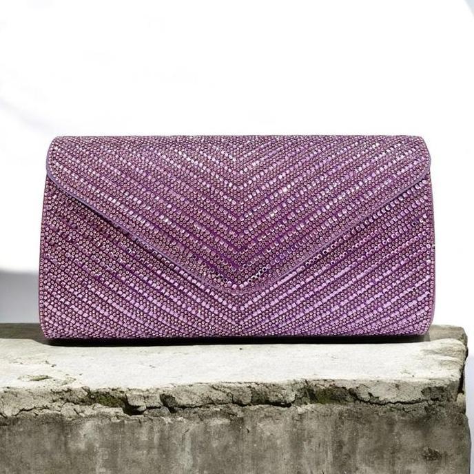 DISKON SPESIAL - Clutch Pesta Lilac HandBag Tas Kondangan Wedding Bag 9085