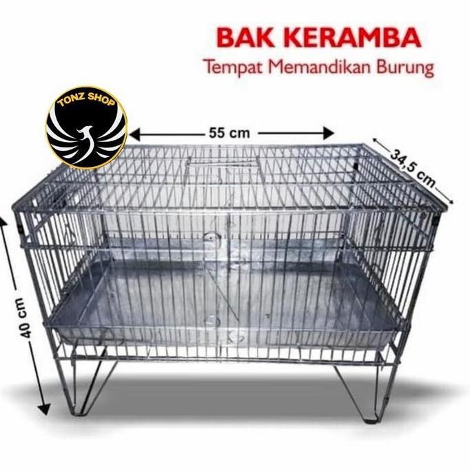 CASHBACK - KERAMBA MANDI BURUNG/KANDANG MANDI BESI LIPAT MURAI KACER (GOJEKGRAB)