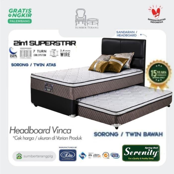 Springbed Sorong Kasur Anak Matras Elite Serenity 2 in 1 Superstar