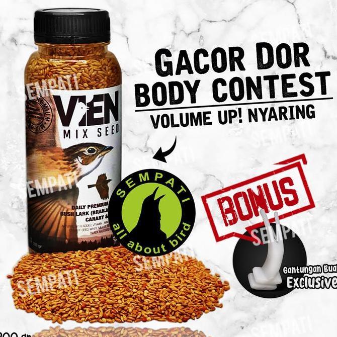 BERKUALITAS - SEMPATI Pakan Vien Mix Seed Kemasan Botol Voer Pur Harian Lomba Burung Branjangan Kena