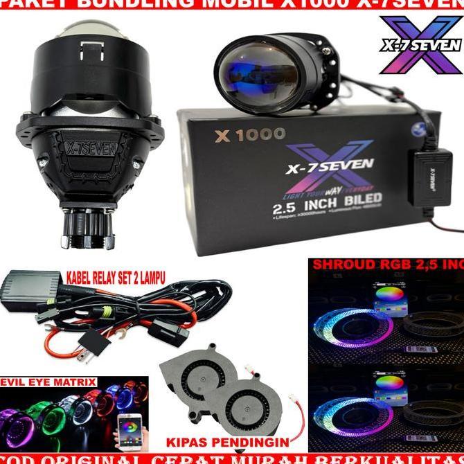 KANJALO X-7SEVEN - COMBO PAKET HEMAT MOBIL BILED X1000 2.5 INC 58 WATT BILED X-7SEVEN BILED PROJECTO