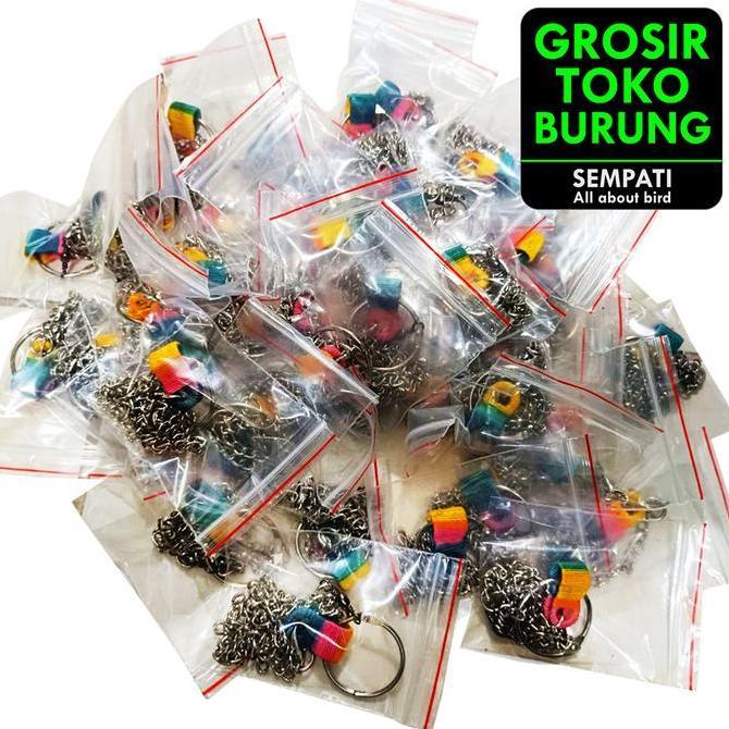 SEMPATI GROSIR Rantai Borgol Burung Nuri Falk Parkit Parrot Hantu Isi 10 Pcs Rantai Kaki Burung Lati