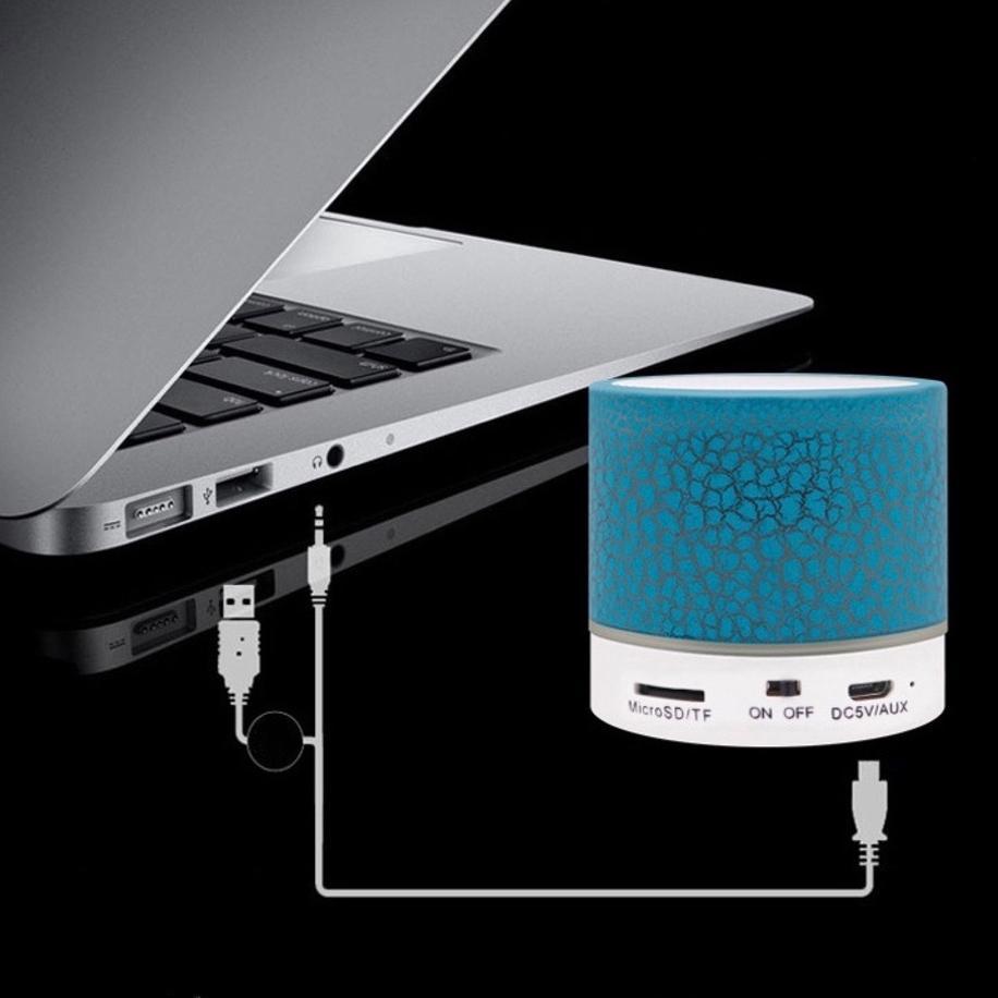 Big Promo Miinii Speaker Bluetooth Mini S-10 Lampu Led Musik Box Motif Kaca Retak