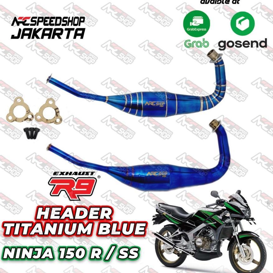 Header Knalpot R9 Titanium Blue Kasaki Ninja 150 R / SS Header ARC