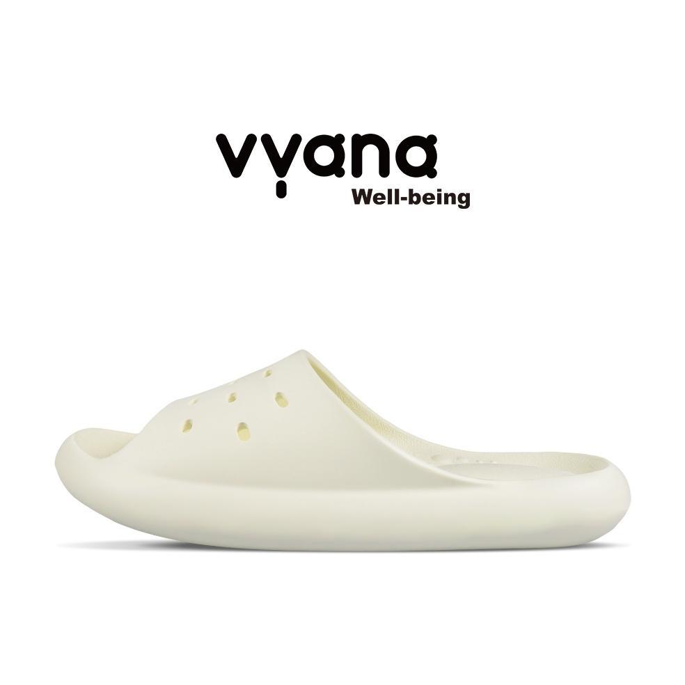 (Terbaru) VYANA Flow Sandal Medis Rehabilitasi Terapi Fasciitis Plantar, Anti Pegal Putih Krem (Terl