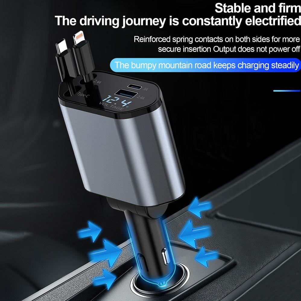 NEW DEALS FURINTAMA CAR CHARGER MOBIL 4 IN 1 PORT USB IOS ANDROID 120W